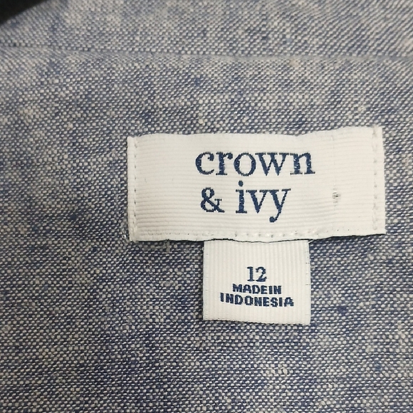 Crown & Ivy Ruffled Bluish Blazer Sz12 New Whith Tag - Picture 3 of 10